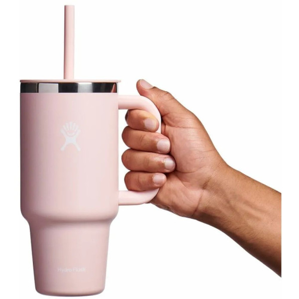 Термочашка Hydro Flask 950 ml Travel Tumbler Clear Lid, рожевий