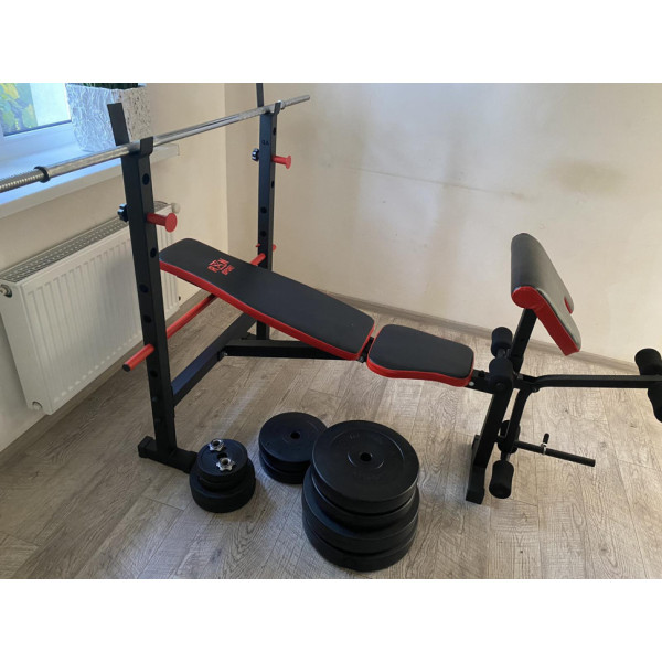 Лава для жиму ReadMeBlack + Штанга 75 кг із гантелями 2х20 кг RN-Sport