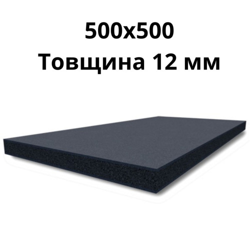 Килимок гумовий 500х500х12 мм під штангу чи гантелі. Пресс крихта