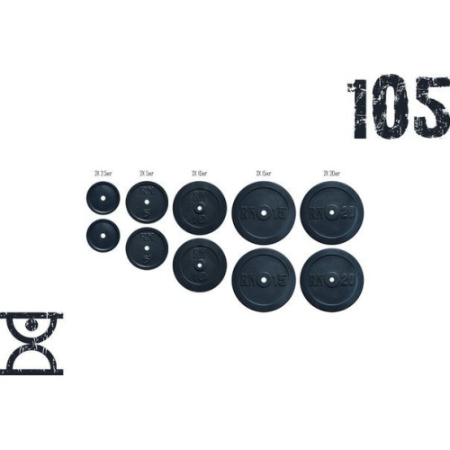 Набір дисків 105 кг (2х2.5, 2х5, 2х10, 2х15, 2х20) під гриф 25, 30, 50 мм