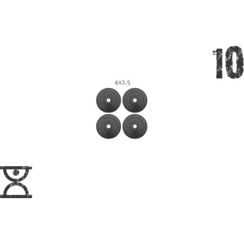 10 кг (4x2.5) дисків, покритих пластиком (31 мм)