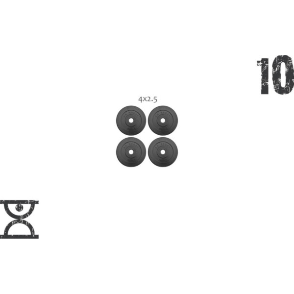 10 кг (4x2.5) дисків, покритих пластиком (31 мм)