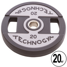 Бліни (диски) поліуретанові з хватом та металевою втулкою d-51 мм TECHNOGYM TG-1837-20 20 кг чорний