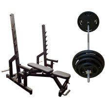 Лава Black Rock + Стійки Black Rock + Металева штанга RN-Sport Quatro 105 кг