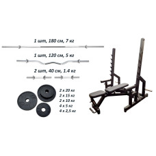 Лава Black Rock + Стійки Black Rock + Набір металевих гумових дисків 120 кг