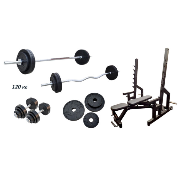 Лава Black Rock + Стійки Black Rock + Набір металевих гумових дисків 120 кг
