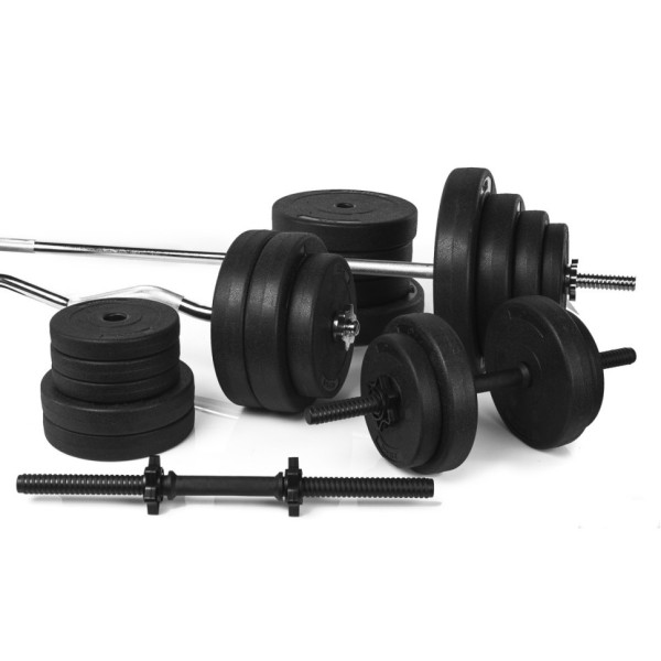 Професійна лава зі стійками RN-Sport black rock + 4 грифи 80 кг дисків