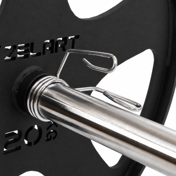 Млинці диски сталеві для станової тяги Deadlift Pulling Weight Plates Zelart TA-6961-20 20кг чорний