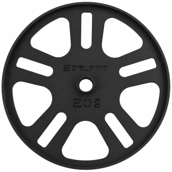 Млинці диски сталеві для станової тяги Deadlift Pulling Weight Plates Zelart TA-6992-20 20кг чорний