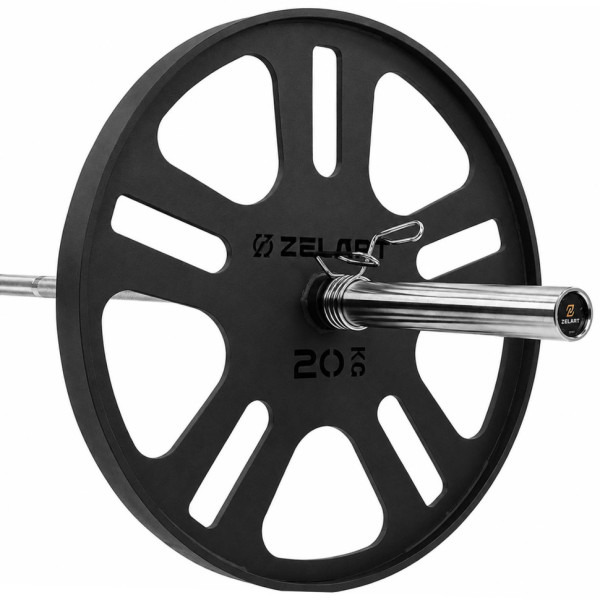 Млинці диски сталеві для станової тяги Deadlift Pulling Weight Plates Zelart TA-6992-20 20кг чорний