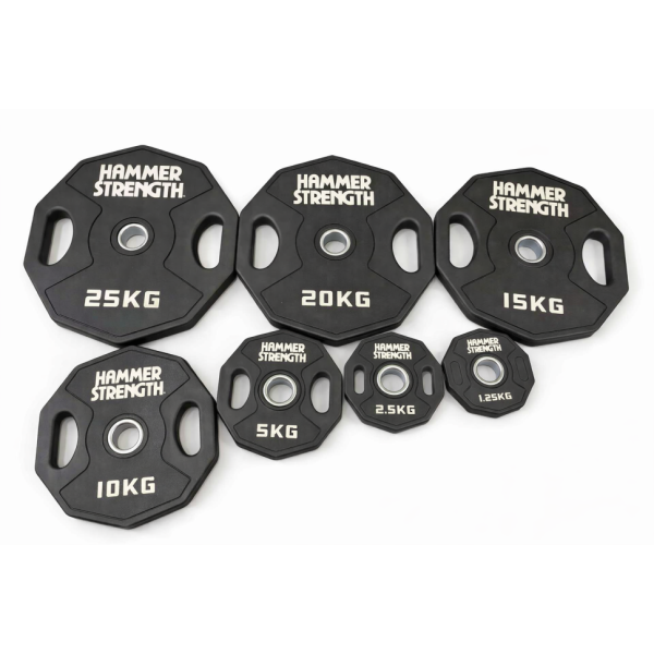 Диски обгумовані олімпійські Hammer Strength 51 мм 1.25-2.5-5-10-15-20-25 кг