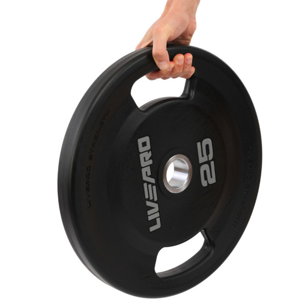 Диски поліуретанові 2 Handle металева втулка LiveUp LP8337 10-15-20-25 кг