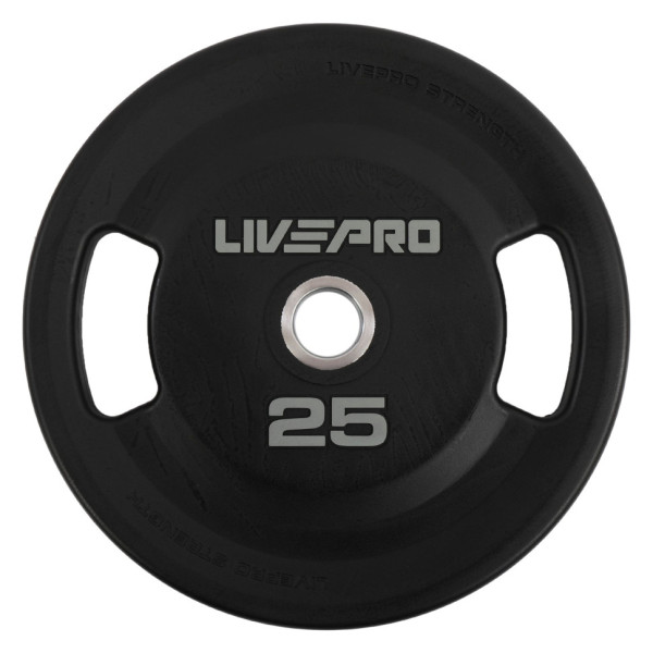 Блини диски поліуретанові 2 Handle металева втулка LiveUp LP8337-25 ø51мм 25кг чорний