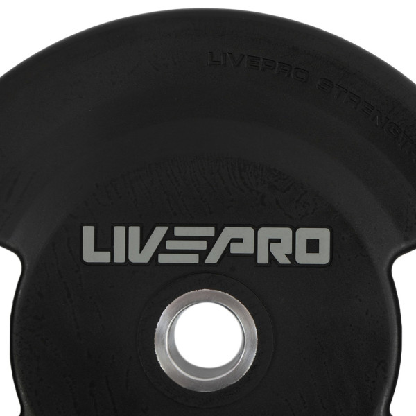 Блини диски поліуретанові 2 Handle металева втулка LiveUp LP8337-25 ø51мм 25кг чорний
