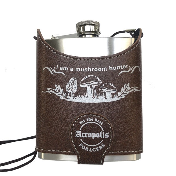 Фляга для напоїв в чохлі « I am a mushroom hunter», 210мл, Acropolis FL-1zg