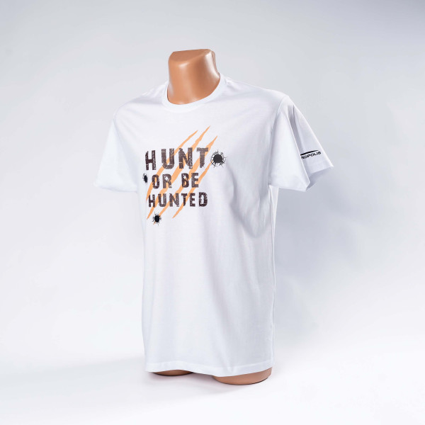 Футболка для мисливця HUNT OR BE HUNTED Acropolis ОФМ-3 (біла)