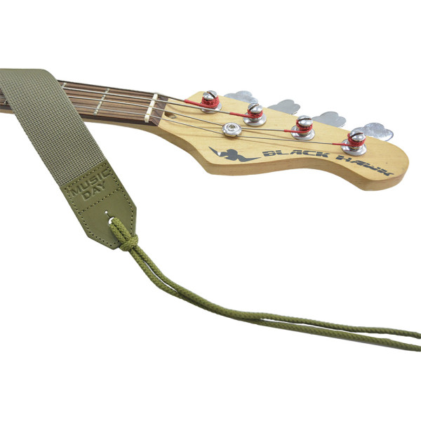 Гітарний ремінь Ranger Green (Khaki) з термотисненням Music day - GR-1kh