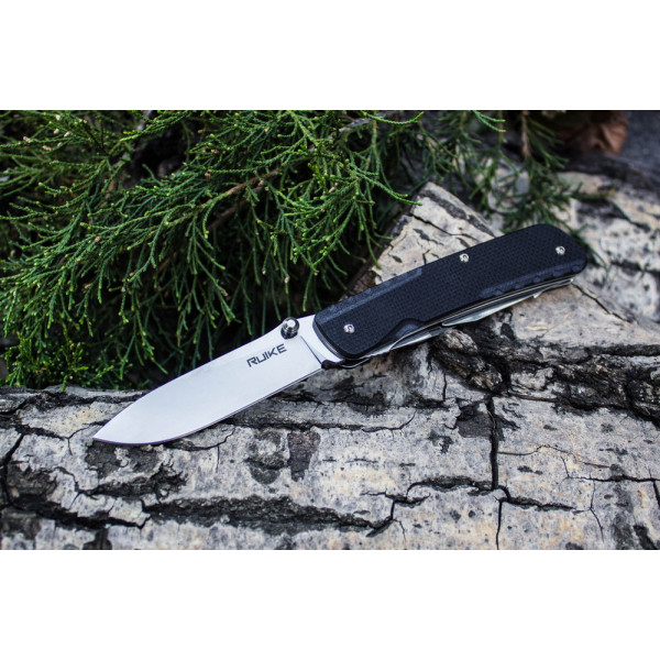 Багатофункціональний ніж Ruike Trekker LD21-B, (8.5 см) 12C27 / G10 чорний, 12 інстр.
