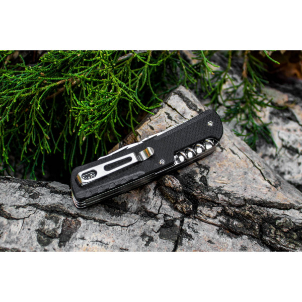 Багатофункціональний ніж Ruike Trekker LD31-B, (8.5 см) 12C27 / G10 чорний, 14 інстр.