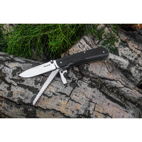 Багатофункціональний ніж Ruike Trekker LD32-B, (8.5 см) 12C27 / G10 чорний, 11 інстр.