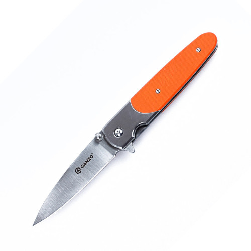 Ніж складаний туристичний Ganzo G743-1 ( 8.7 см) 440С гладкий / G10 помаранчевий