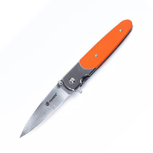 Ніж складаний туристичний Ganzo G743-1 ( 8.7 см) 440С гладкий / G10 помаранчевий