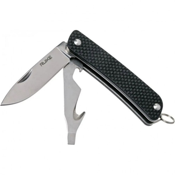 Багатофункціональний ніж Ruike Criterion S21, (5.3 см) 12C27 / G10 чорний, 5 інстр.