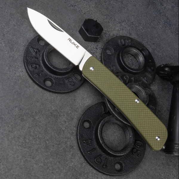 Багатофункціональний ніж Ruike Criterion L11, (8.5 см) 12C27 / G10 зелений, 3 інстр.