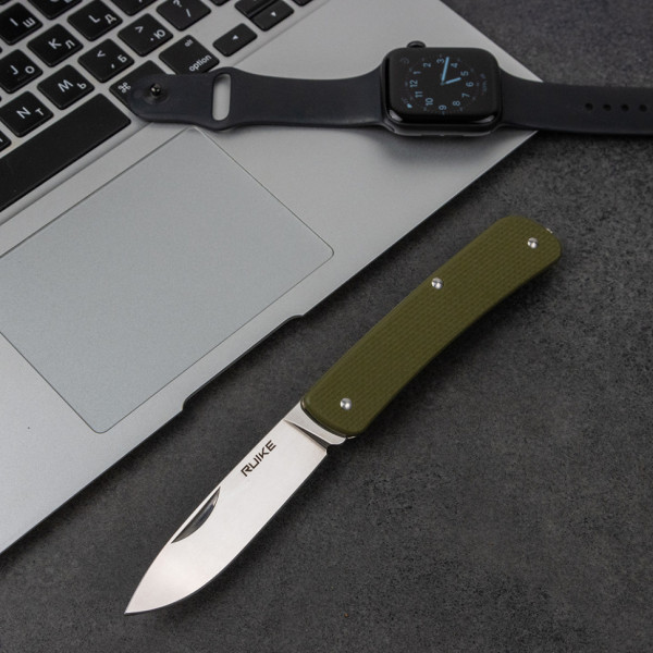 Багатофункціональний ніж Ruike Criterion L11, (8.5 см) 12C27 / G10 зелений, 3 інстр.