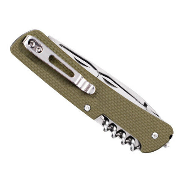 Багатофункціональний ніж Ruike Criterion L32, (8.5 см) 12C27 / G10 зелений, 13 інстр.