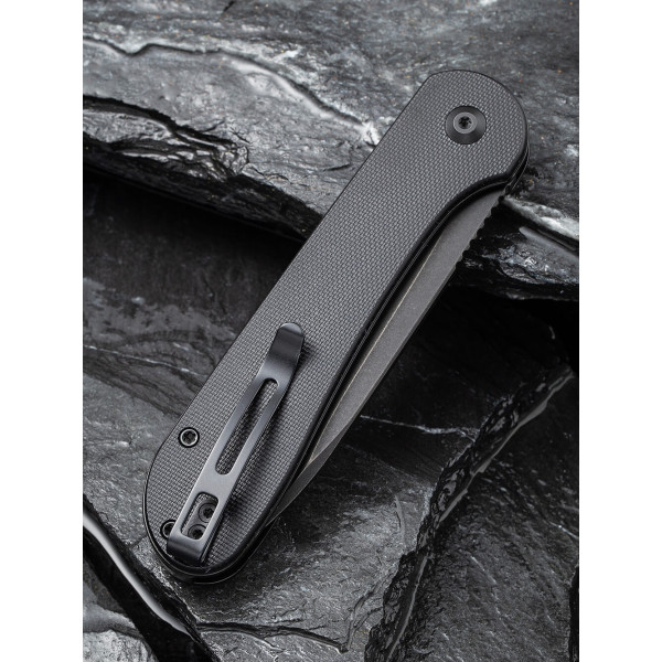 Ніж складаний туристичний Civivi Elementum Pocket, (8.9 см) 14C28N / G10 чорний