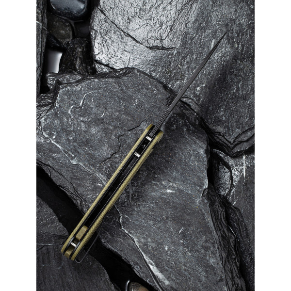Ніж складаний туристичний Civivi Elementum Pocket, (8.9 см) 14C28N / Micarta оливковий