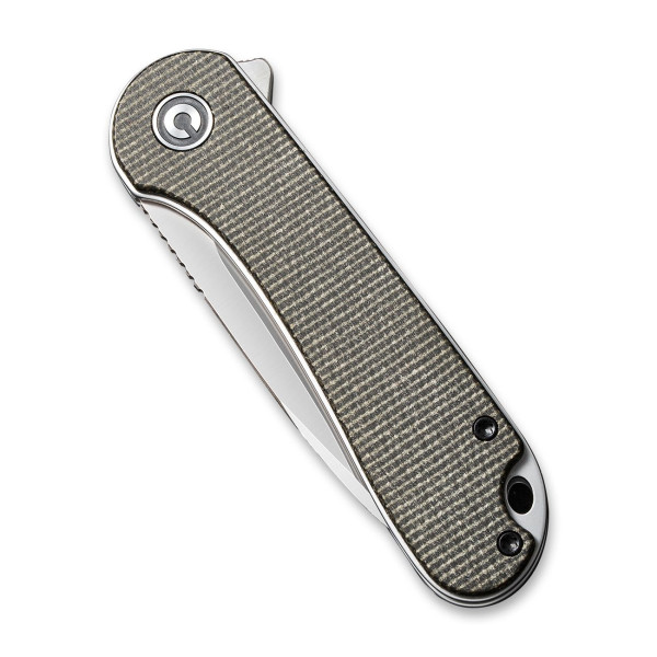 Ніж складаний кишеньковий Civivi Elementum, (7.5 см) D2 / Micarta коричневий