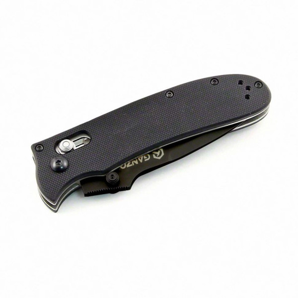 Ніж складаний туристичний Ganzo G704 (8.6 см) 440C / G10 чорний, чорний клинок