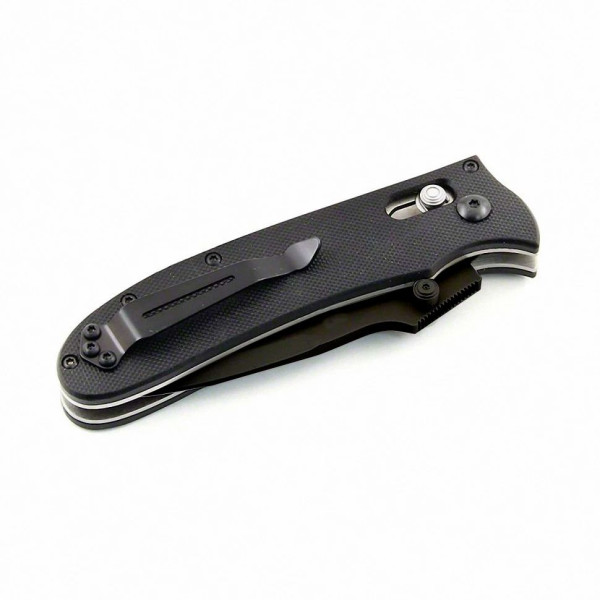 Ніж складаний туристичний Ganzo G704 (8.6 см) 440C / G10 чорний, чорний клинок