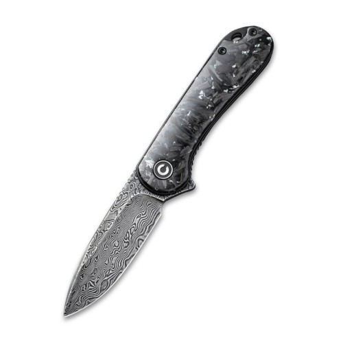 Ніж складаний кишеньковий Civivi Elementum, (7.5 см) Damascus / Carbon Fiber