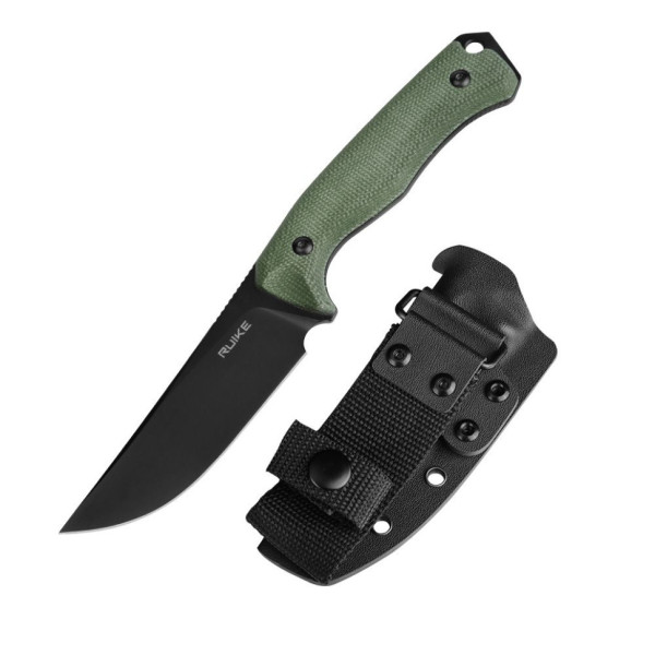 Ніж фіксований мисливський Ruike F186-MG, (11.8 см) D2 / Micarta зелений