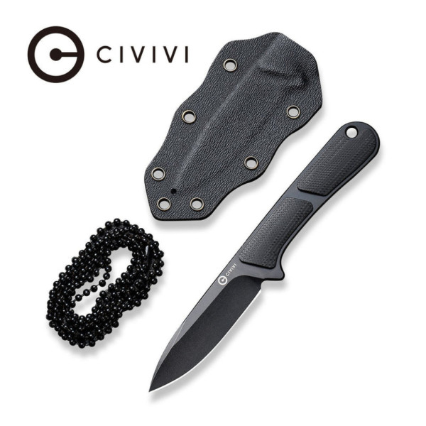 Ніж фіксований кишеньковий Civivi Mini Elementum, (5.7 см) Nitro-V / G10 чорний з чохлом