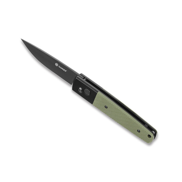 Ніж складаний туристичний Ganzo G721В (8.5 см) 440C / G10 зелений, чорний клинок