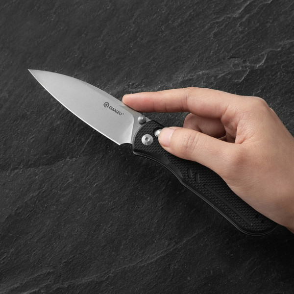 Ніж складаний туристичний Ganzo G771 (8.8 см) D2 / G10 чорний
