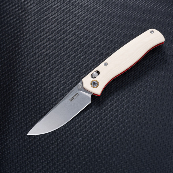 Ніж складаний туристичний SRM Medal 255L-GT2 (8.2 см) 10Cr / G10 білий