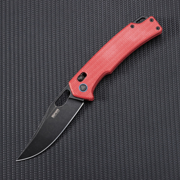 Ніж складаний туристичний SRM Retriever 9203-MR2 (9 см) 10Cr / Micarta червоний
