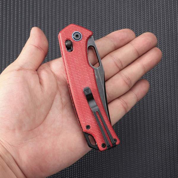 Ніж складаний туристичний SRM Retriever 9203-MR2 (9 см) 10Cr / Micarta червоний