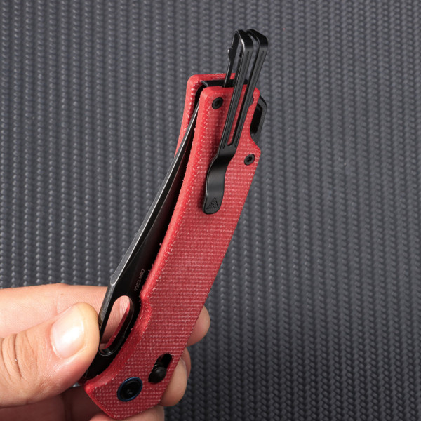 Ніж складаний туристичний SRM Retriever 9203-MR2 (9 см) 10Cr / Micarta червоний