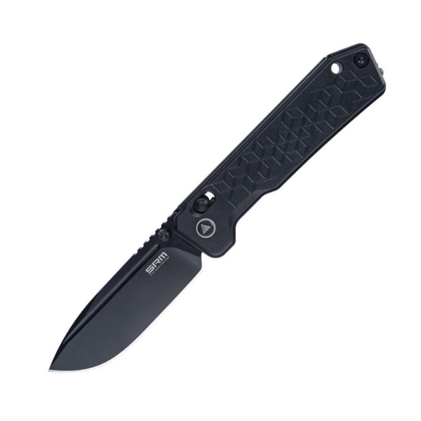 Ніж складаний туристичний SRM Rubik 7228B-AB2 (8.7 см) 14C28N / алюміній чорний (Anti-Loosening Pivot)