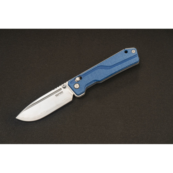 Ніж складаний туристичний SRM Rubik 7228B-ME2 (8.7 см) 14C28N / Micarta блакитний