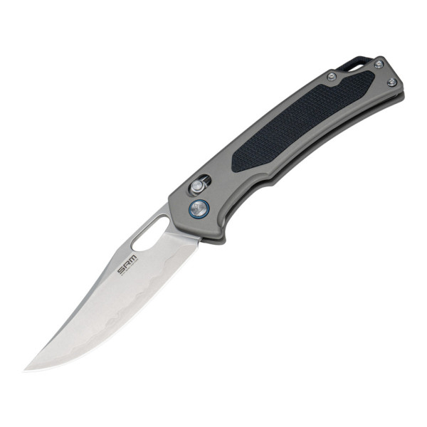 Ніж складаний туристичний SRM Retriever 9203-AK (9 см) 140Cr / G10 чорно-сірий