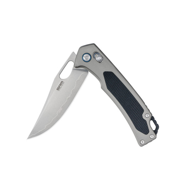 Ніж складаний туристичний SRM Retriever 9203-AK (9 см) 140Cr / G10 чорно-сірий
