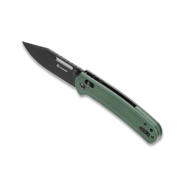 Ніж складаний туристичний Ganzo G768PT (8.8 см) D2 / G10 синьо-зелений, чорний клинок