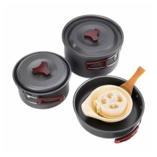 Набор туристической посуды Naturehike NH15T203-G из анодированного алюминия carbon